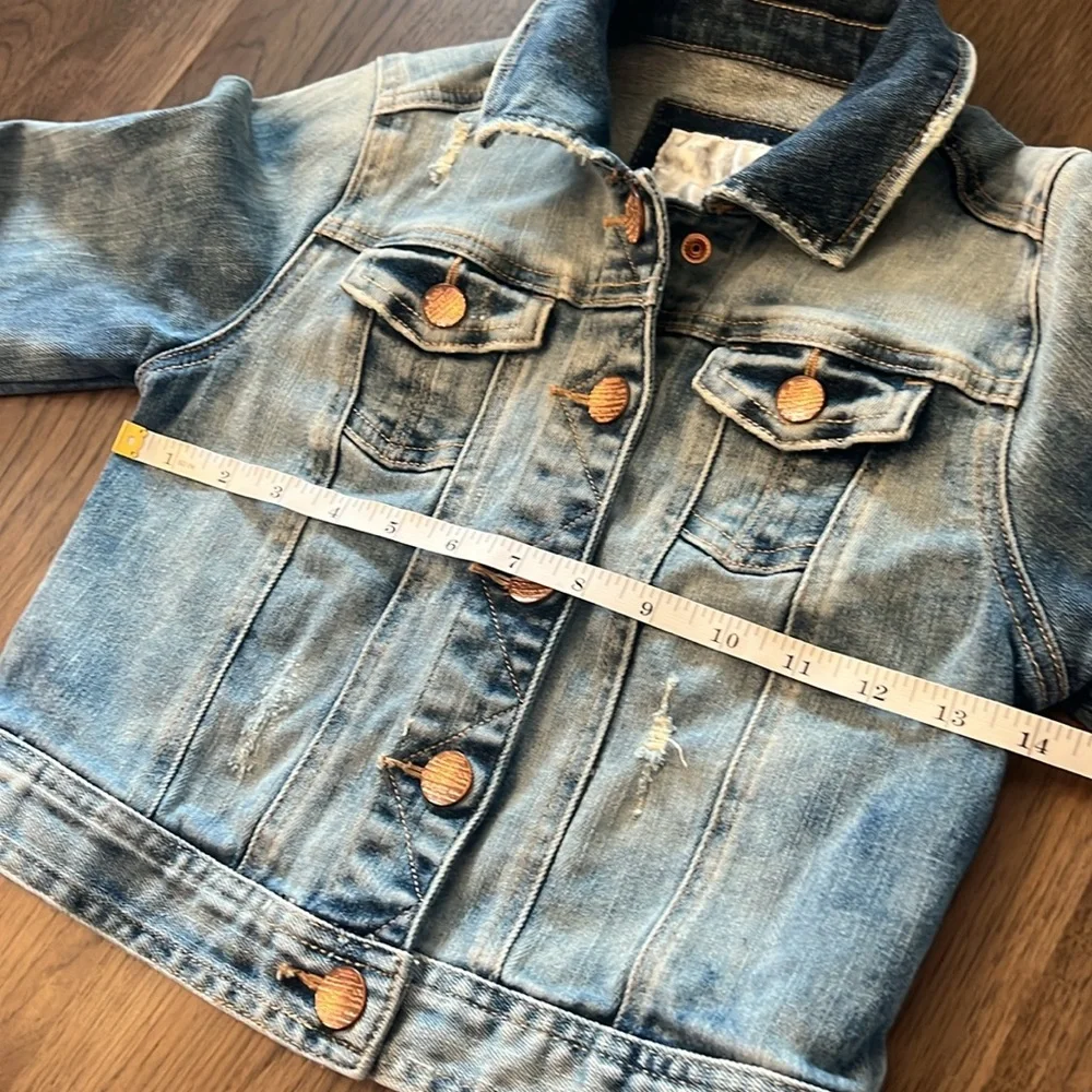 Justice Girls Distressed Jean Jacket Size 8